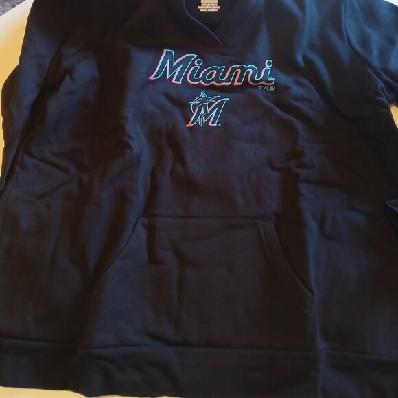 NWT Fanatics Miami Marlins Women's 3XL V Neck Hoodie - Picture 8 of 8
